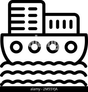 Ship cargo travel icon outline vector. Tourism education. Global abroad Stock Vector