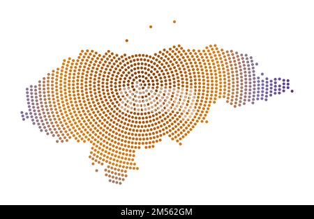 Honduras dotted map. Digital style shape of Honduras. Tech icon of the country with gradiented dots. Beautiful vector illustration. Stock Vector