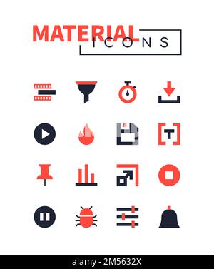 Information security and data storage - flat design style icons set Stock Vector