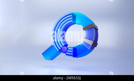 SEO or Search Engine Optimization digital grow marketing concept. online business growth web analytics click search information on blue background ill Stock Photo