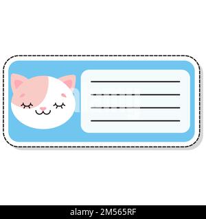 children label. Notebook stickers. Notepad stickers. Vector illustration. Stock Vector