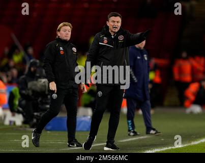 Sheffield, England, 26th December 2022. Paul Heckingbottom manager of Sheffield Utd  during the Sky Bet Championship match at Bramall Lane, Sheffield. Picture credit should read: Andrew Yates / Sportimage Credit: Sportimage/Alamy Live News Stock Photo
