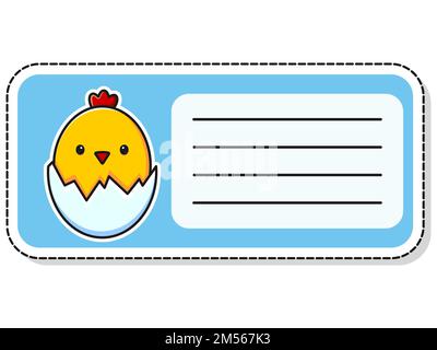 children label. Notebook stickers. Notepad stickers. Vector illustration. Stock Vector