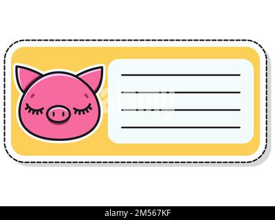 children label. Notebook stickers. Notepad stickers. Vector illustration. Stock Vector