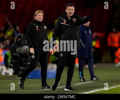 Sheffield, England, 26th December 2022. Paul Heckingbottom manager of Sheffield Utd  during the Sky Bet Championship match at Bramall Lane, Sheffield. Picture credit should read: Andrew Yates / Sportimage Credit: Sportimage/Alamy Live News Stock Photo