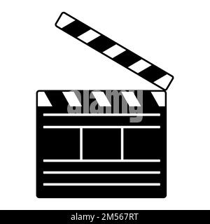 Movie clapperboard Isolated on white background. Vector illustration. Stock Vector