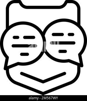 Secured chat icon outline vector. Cyber crime. Internet criminal Stock Vector