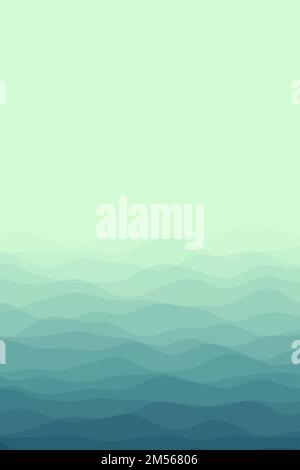 Cover page template. Page template with soft curves in dark mint colors. Can be used as banner, flyer, poster, business card, brochure. Stock Vector