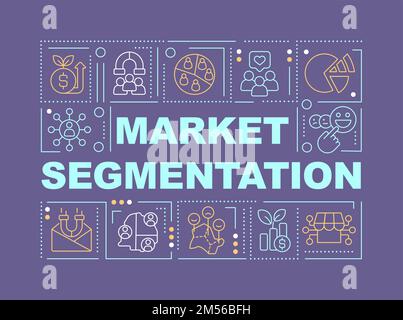 Market segmentation word concepts purple banner Stock Vector