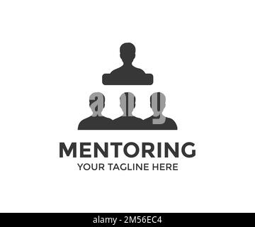 Mentoring Concept logo design. Banner Mentoring concept. Coaching banner web icon for coaching and success, inspiration, teaching, coach, learning. Stock Vector