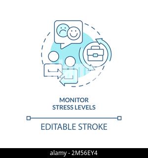 Monitor stress levels turquoise concept icon Stock Vector