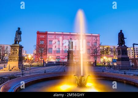 Fountain at Schinkelplatz, Bauakademie, Berlin, Germany Stock Photo