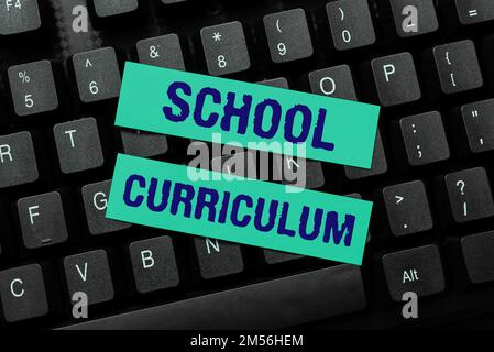 Sign displaying School Curriculum. Conceptual photo designed to provide ...