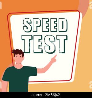 Conceptual caption Speed Test. Word for psychological test for the maximum speed of performing a task Stock Photo