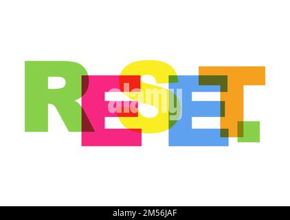RESET colorful typography banner, colorful Logo Design Idea, Vector illustration isolated on white background Stock Vector