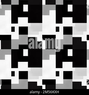 Geometric abstract vector pattern with black and white shapes. Geometric graphics composition. Seamless background Stock Photo