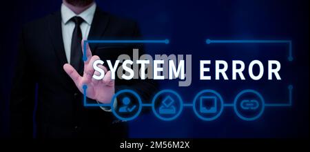 Handwriting text System Error. Conceptual photo Technological failure Software collapse crash Information loss Stock Photo