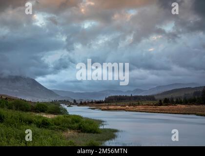 Clady River is a small river in Gweedore (Irish: Gaoth Dobhair), a district in the north-west of County Donegal in Ulster, Ireland Stock Photo