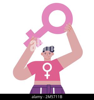 Gender characters female male and neutral Stock Vector by