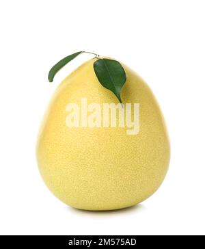 Sweet ripe pomelo fruit on white background Stock Photo