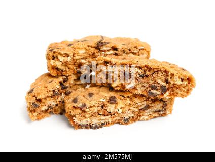 Tasty biscotti cookies isolated on white background Stock Photo