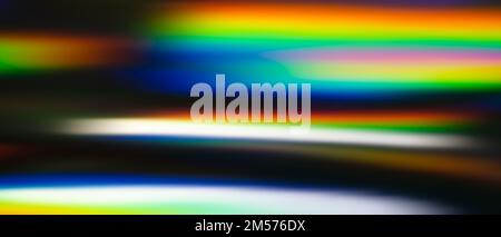 Holographic abstract background with colorful light rays moving fast horizontally. Stock Photo