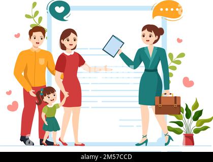 Child Adoption Agency By Taking Kids To Be Raised, Cared And Educated With Love In Flat Cartoon Hand Drawn Template Illustration Stock Vector