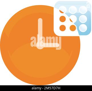 time clock glassmorphism icon Stock Vector