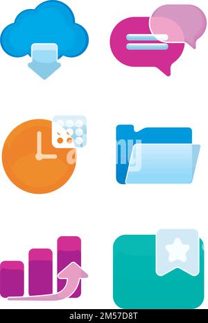 set of glassmorphism Stock Vector