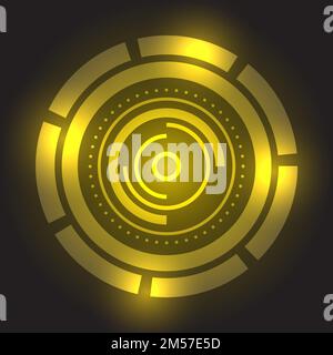 Abstract technology with Hi-tech gold background, stock vector Stock Vector