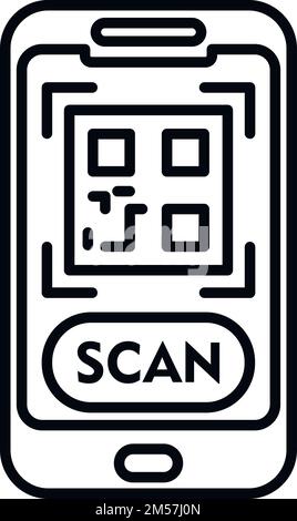 Scan phone qr code icon outline vector. Smart app. Money screen Stock Vector