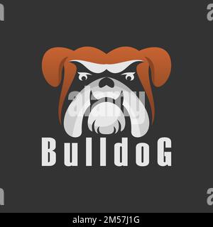 Simple and unique bulldog face or head in fierce image graphic icon logo design abstract concept vector stock. associated with a animal or character. Stock Vector