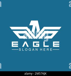 Eagle logo vector design, falcon logotype template, hawk illustration Stock Vector