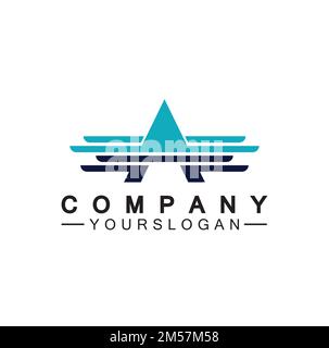 letter A wings logo vector illustration Stock Vector