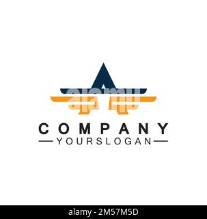 letter A wings logo vector illustration Stock Vector