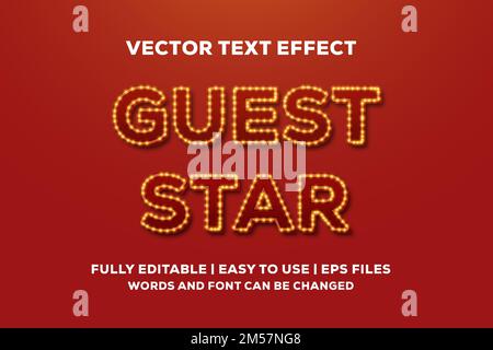 shiny guest star vector text effect Stock Vector