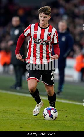 Sheffield, England, 26th December 2022.  James McAtee of Sheffield Utd during the Sky Bet Championship match at Bramall Lane, Sheffield. Picture credit should read: Andrew Yates / Sportimage Credit: Sportimage/Alamy Live News Stock Photo