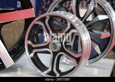 Alloy wheels rim for automobiles, aluminum alloy modern design rims Stock Photo