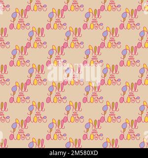 Hand drawn colourful text All you need is love seamless pattern. Stock Vector
