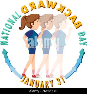 National backward day banner design illustration Stock Vector