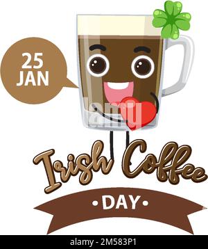 National Irish Coffee Day Banner Design illustration Stock Vector