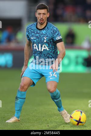 London, England, 26th December 2022. Clément Lenglet of Tottenham Hotspur during the Premier League match at Brentford Community Stadium, London. Picture credit should read: Paul Terry / Sportimage Stock Photo