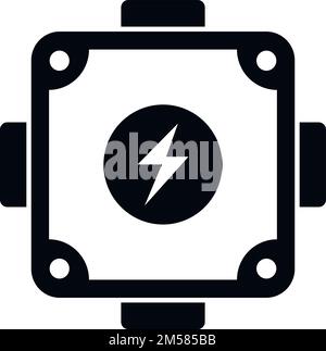 Electronic junction box icon simple vector. Safety wall. Energy current Stock Vector