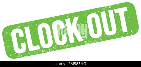 CLOCK text written on green round grungy stamp sign Stock Photo - Alamy