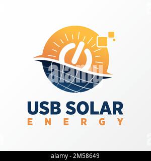 Unique solar energy sell and technology image graphic icon logo design abstract concept vector stock. used as symbol relating to power or electric Stock Vector