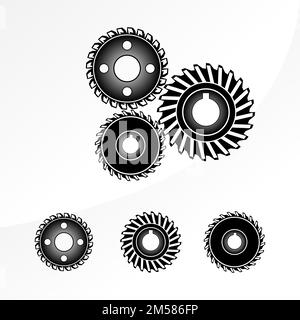Simple and unique many gear variation image graphic icon logo design abstract concept vector stock. company symbol or related to mechanic Stock Vector