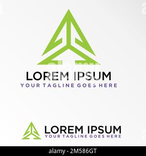 Simple and unique Triangle and arrow or up in 3D line image graphic icon logo design abstract concept vector stock. orporate symbol related to sport Stock Vector
