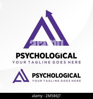 Simple Letter or word G or A and line arrow in triangle image graphic icon logo design abstract concept vector stock. related to initial or Psychology Stock Vector