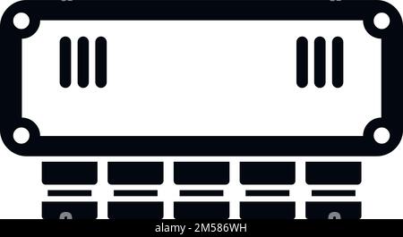 Construction junction box icon simple vector. Safety wall. Mount contact Stock Vector