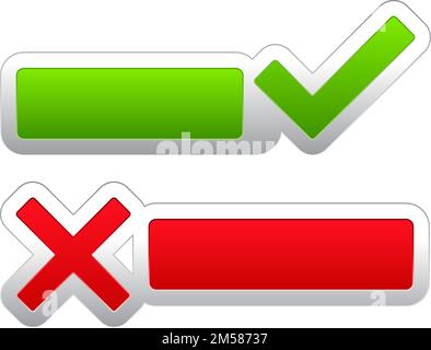 Check and cross symbols, vector eps10 illustration Stock Vector